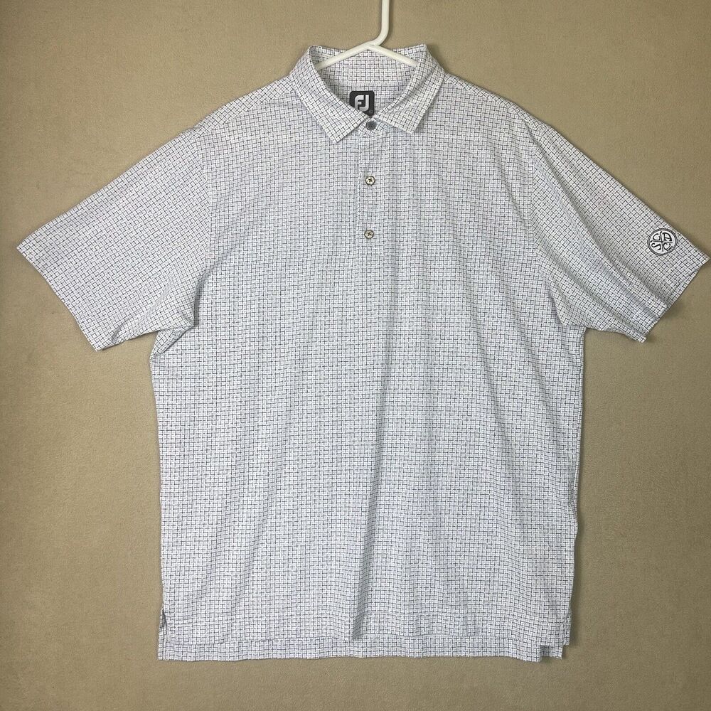 Footjoy Polo Shirt Mens Extra Large White Golfing Rugby Logo Preppy Adult